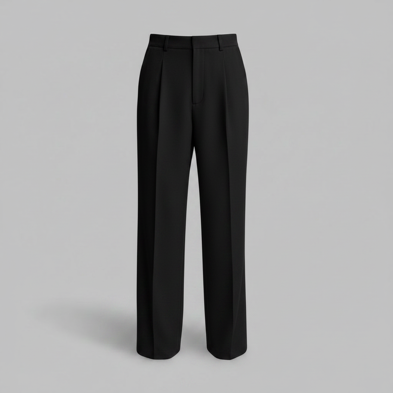 Men's Pleated Trousers | Straight Fit Formal Pants