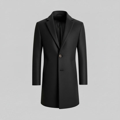 Elegant Men's Overcoat | Notched Lapel Long Coat