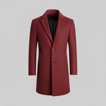 Elegant Men's Overcoat | Notched Lapel Long Coat