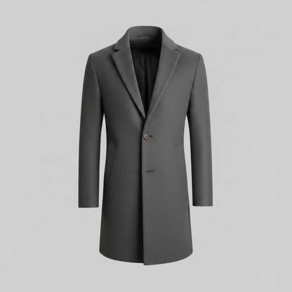 Elegant Men's Overcoat | Notched Lapel Long Coat
