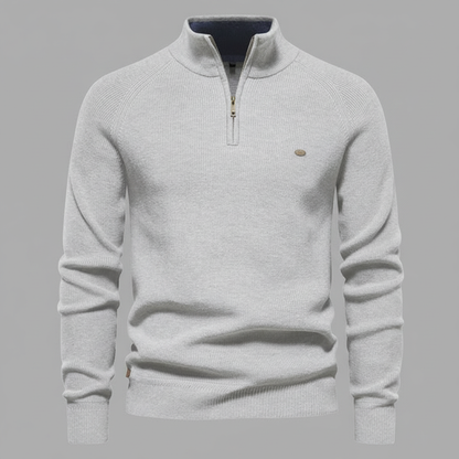 Men's Black Half-Zip Jumper | Slim Fit Knitwear