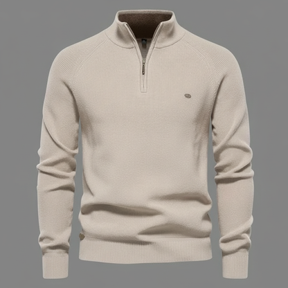 Men's Black Half-Zip Jumper | Slim Fit Knitwear