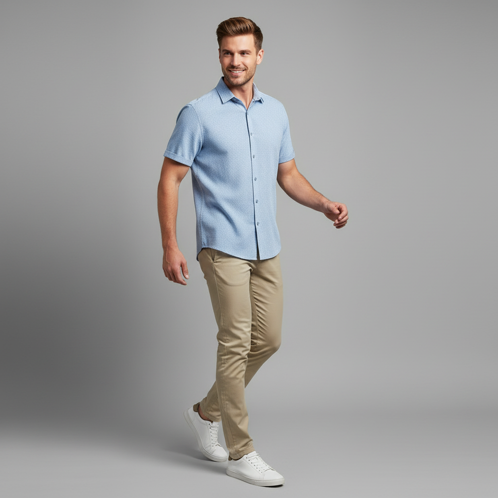 Men's Summer Casual Shirt | Lightweight Short Sleeve Leisurewear