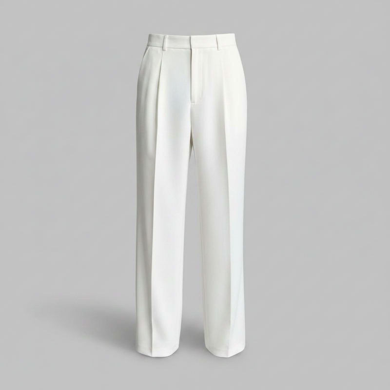 Men's Pleated Trousers | Straight Fit Formal Pants