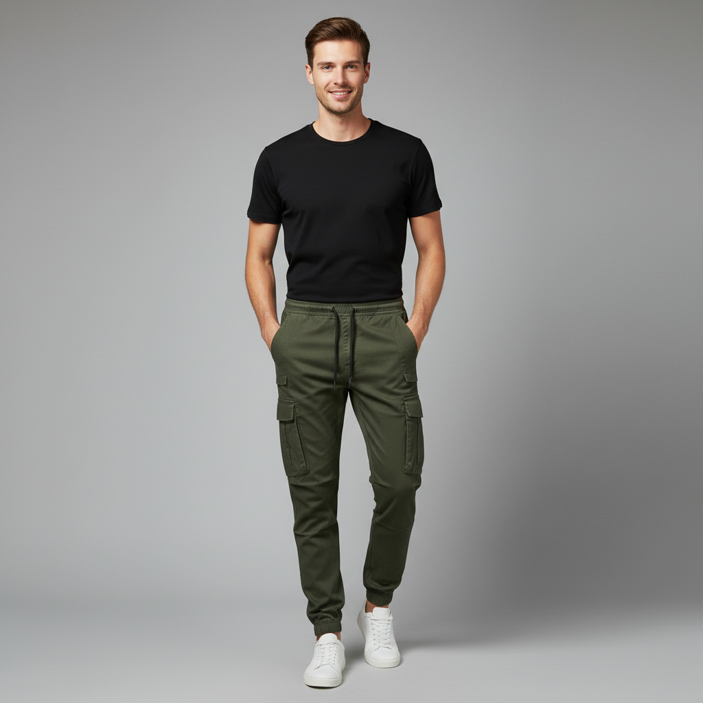 Men's Tactical Cargo Pants | Black Utility Trousers