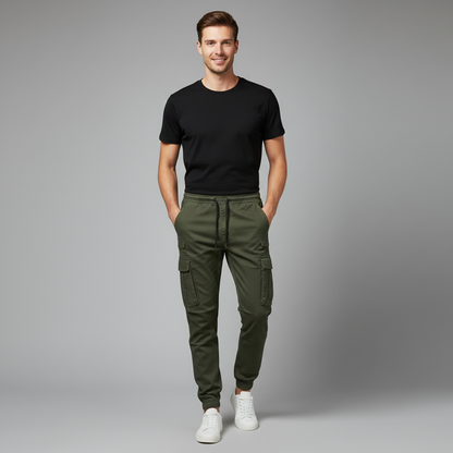 Men's Tactical Cargo Pants | Black Utility Trousers