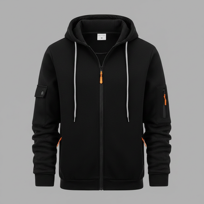 Men's Utility Zip-Up Hoodie | Casual Sweatshirt with Pockets