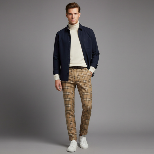 Sasha Checked Chinos | Men's Trousers