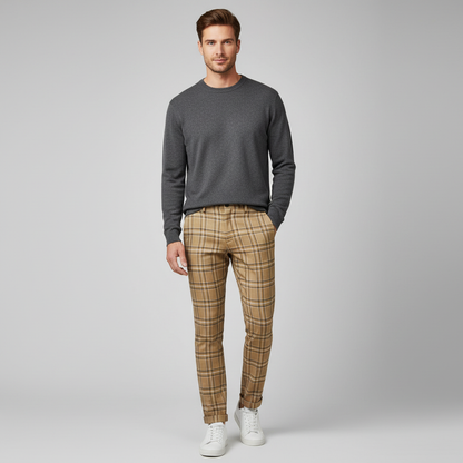 Sasha Checked Chinos | Men's Trousers