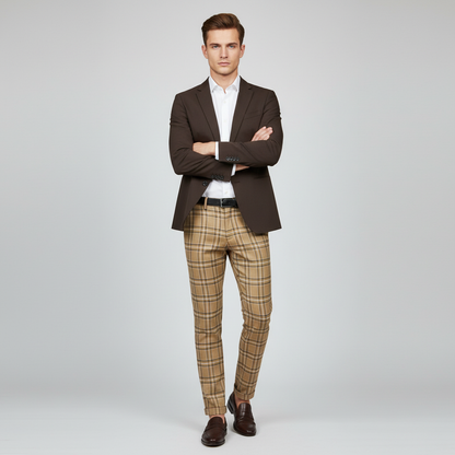 Sasha Checked Chinos | Men's Trousers