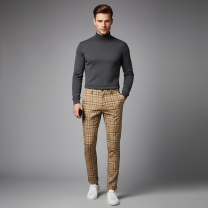 Sasha Checked Chinos | Men's Trousers